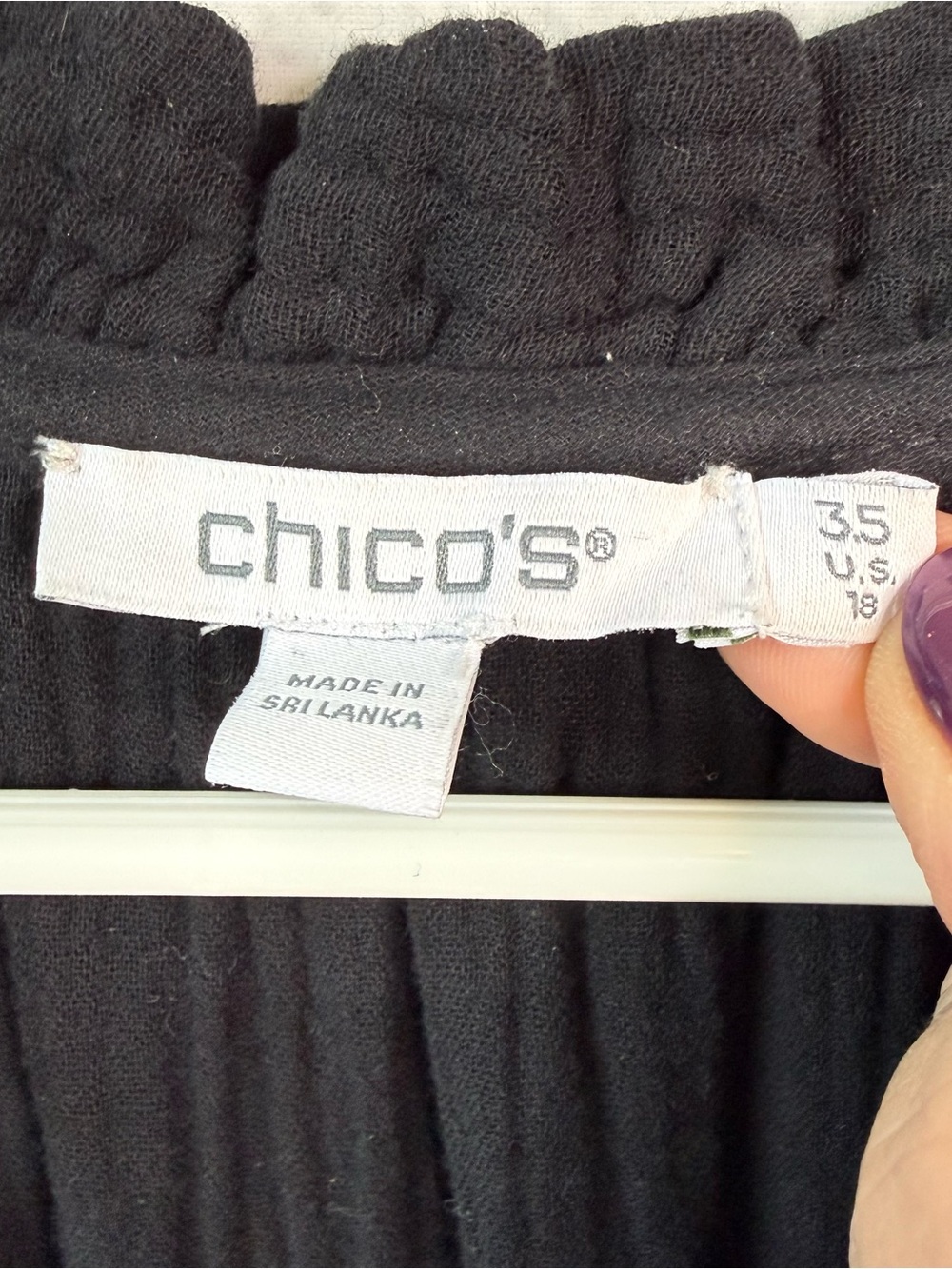 CHICO’S Flutter Sleeve Gauze Black Midi Dress 18 - Picture 2 of 8
